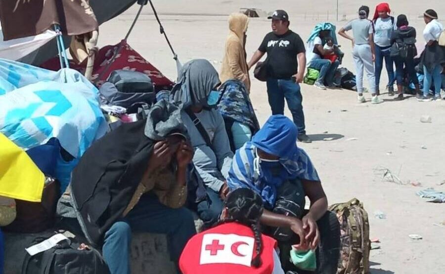 Atención a migrantes en Tacna, frontera entre Perú y Chile. Cortesía CICR