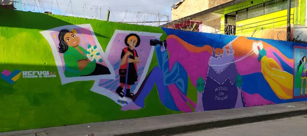 Un mural y un sancocho integraron a refugiadas venezolanas en Mosquera