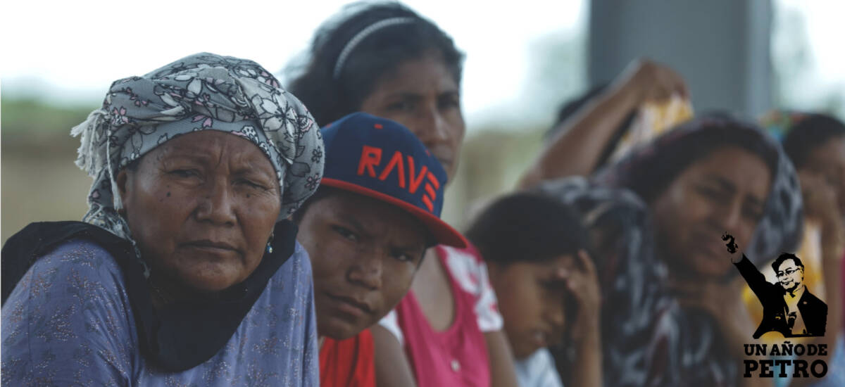 Migrantes venezolanos en 'La Pista', asentamiento de Maicao. (Colprensa-Camila Díaz). Especial Un año de Petro.